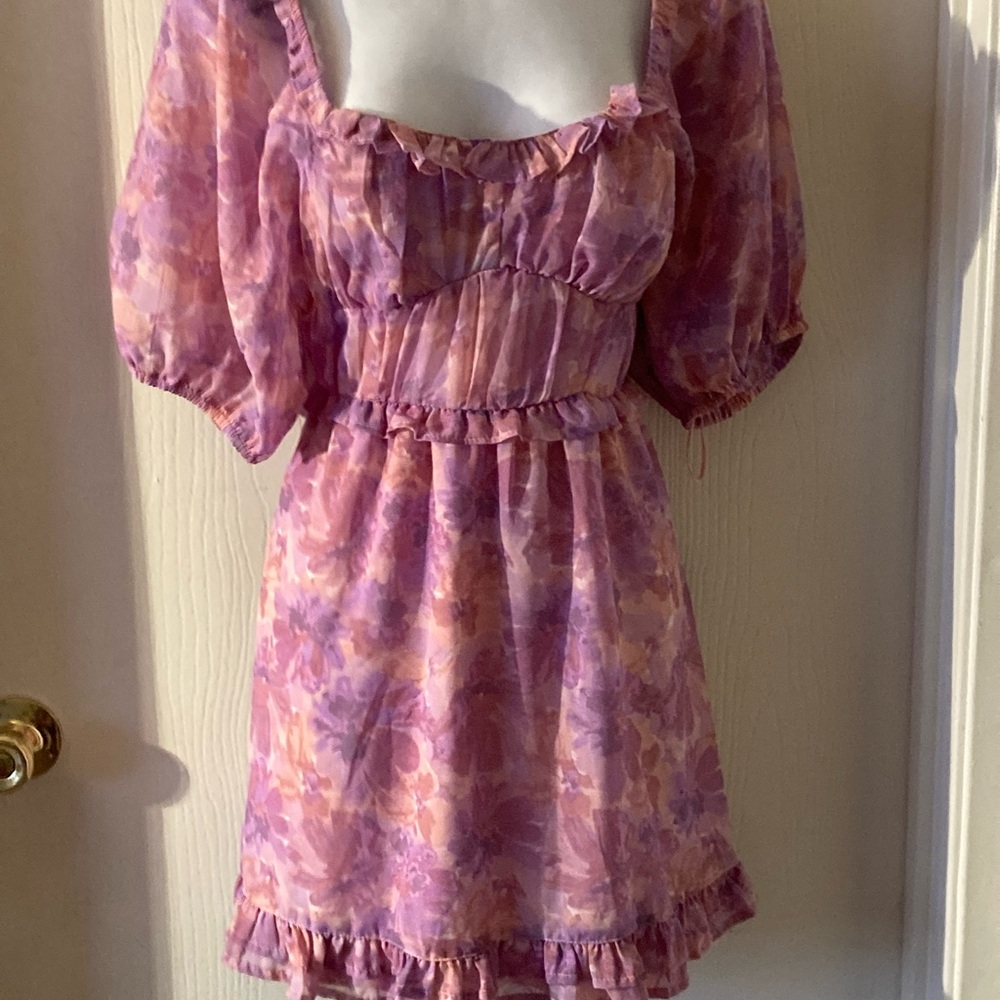 Floral Pink and Purple Dress
